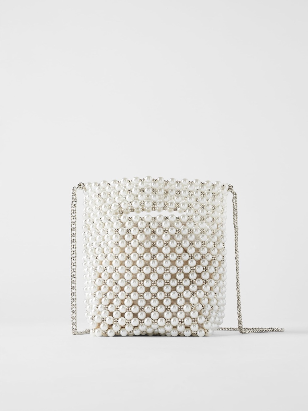 Zara Mini Pearl Bucket Bag Purse